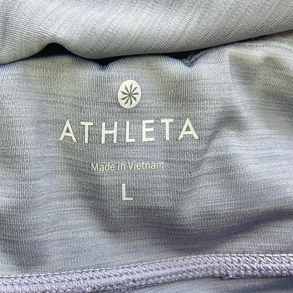 Athleta Colorblock Sonar Capri Athletic Legging Midrise Sz Large Pink Blue Grey‎ - Picture 3 of 14